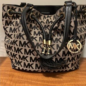 Michael Kors Black and Brown Signature Tote